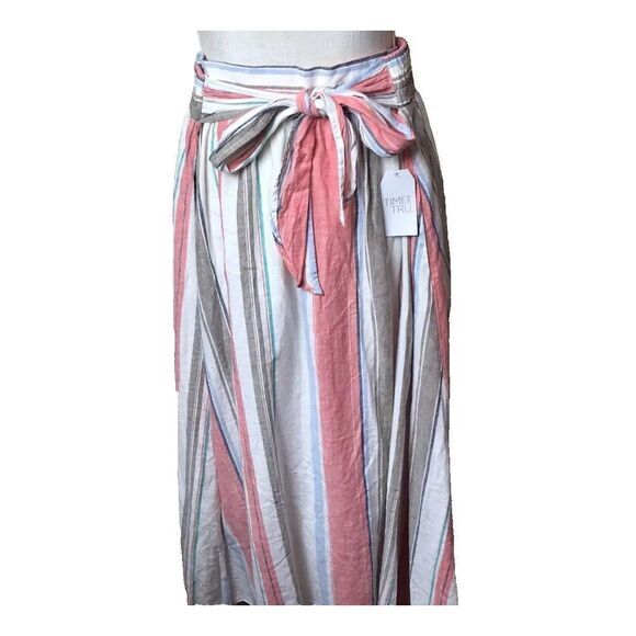 NWT Time & Tru Women's Gathered Skirt With Tie Belt Elastic Waist SZ XL (16-18) - Picture 4 of 10